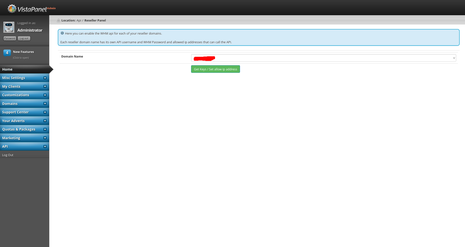 WHM API page